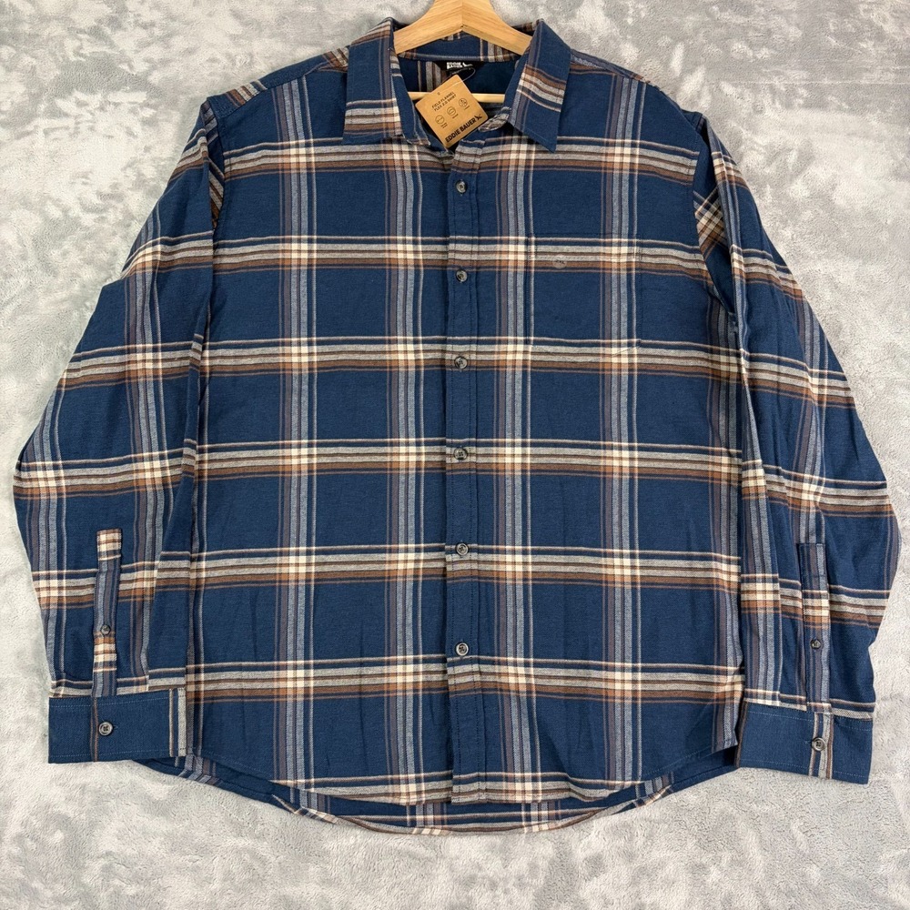 Eddie Bauer Field Flannel Flex 2.0 Brook Blue Button-Down Shirt Mens 2XL NWT